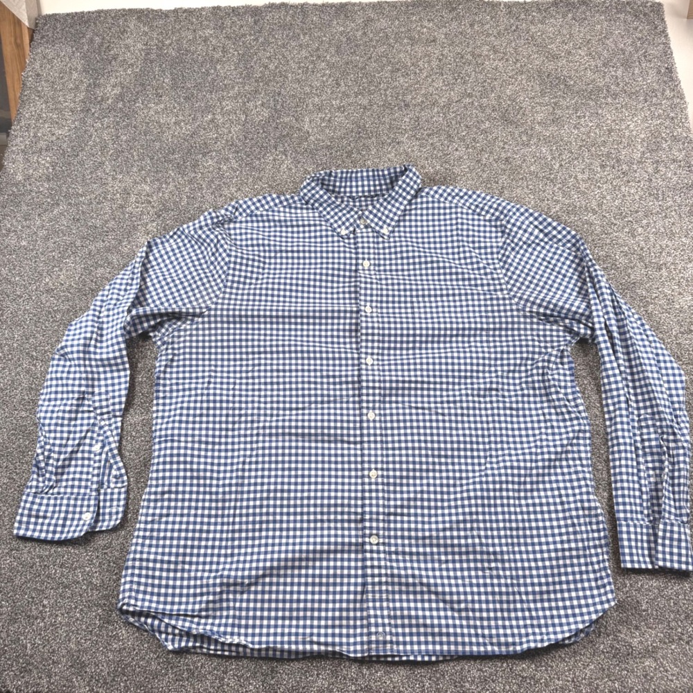 Vineyard Vines On-The-Go Performance Gingham Shirt Blue White XXL brrr Cooling - Picture 3 of 6